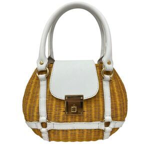 Serpui Morgan Top Handle Bag, Beige